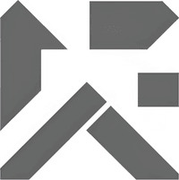Минималистичный абстрактный логотип кафе Тройка в серых тонах на белом фоне